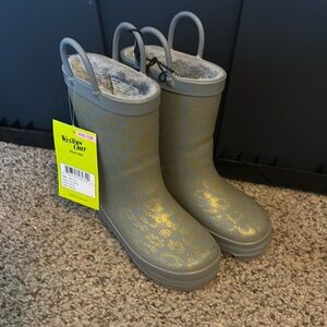 NWT western chief toddler girls 7/8 fur lined rainboots